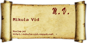 Mikula Vid névjegykártya